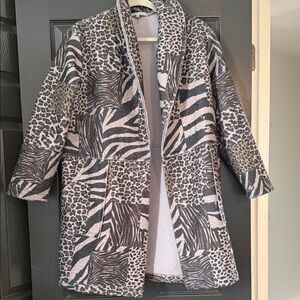 Tempo Paris Animal Print Teddy Jacket